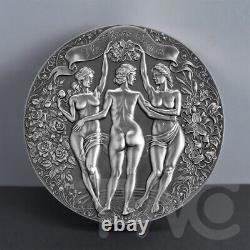 Three Graces Celestial Beauty 1 kilo Antique finish Silver Coin Cameroon 2022