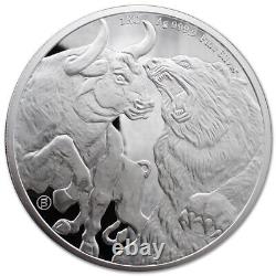 Tokelau 2022 1 Kilogram $50 Silver Bull & Bear Brilliant Uncirculated Kilo Coin
