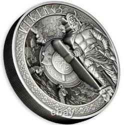 Vikings 1 kilo Antique finish Silver Coin 25$ Samoa 2023