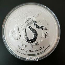 1 KG 1 Kilo 2013 Perth Mint Lunar Année Du Serpent Argent Monnaie Bu