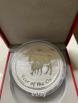 1 KG Kilo 2009 Lunar Year Of The Ox Silver Coin Super Rare Withbox