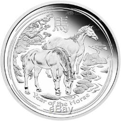 1 KG Kilo 2014 Année Lunaire De La Preuve D'argent Cheval Coin
