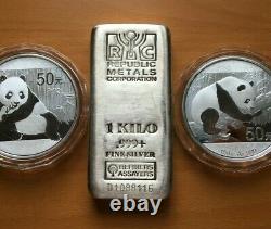 1 KG (rmc) Republic Metals Kilo Silver Bar 99,9 % Pure