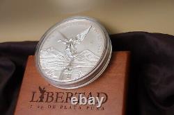 1 Kilo 2003 Mexique Libertad Preuve-comme 999 Pièce D'argent Dans Maplewood Display Box