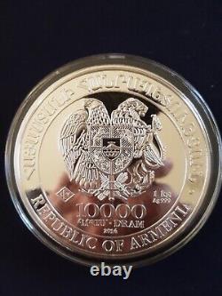1 Kilo 2014 Armenian Noahs Ark Silver Coin. Comme Nouveau Dans La Gélule
