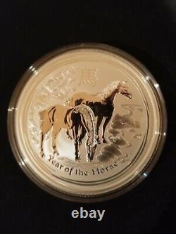 1 Kilo 2014 Perth Mint Lunar Horse Silver Coin. Comme Nouveau Dans La Capsule