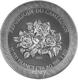 1 Kilo. 999 Argent Pur Trois Grâces Célestes Cameroun Pièce Ronde Coa Fille Sexy