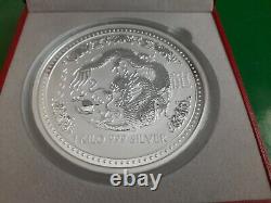 1 Kilo Argent 30 2000 $ Année De Dragon Perth Monnaie Pièce Dans La Boîte Apmex
