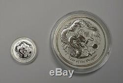 1 Kilo D'australie 2012 Année Lunaire Du Dragon D'argent Coin Avec Vitrine