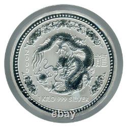 1 Kilo KG 2000 Perth Lunar Dragon Silver Coin