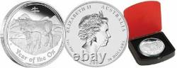 1 Kilo KG 2009 Perth Lunar Ox Silver Coin Proof Coa 173 Sur 203 Fabriqués
