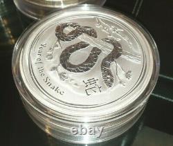 1 Kilo Pièce D'argent Année Du Serpent Perth Mint 2013 État De La Monnaie Rare