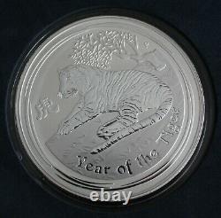 1 Kilo Silver Year Of Tiger Coin État De La Monnaie Dans La Boîte D'affichage