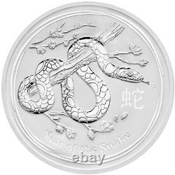 1 Kilo d'argent 999 Perth Mint 2013 Année du Serpent Pièce d'investissement en lingotin