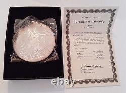 1989 Washington Mint Géant KILO EAGLE 2,2 lb Preuve d'argent pur 4 dans une boîte avec COA