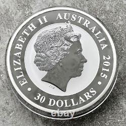 1990 2015 Kookaburra Australie Pièce d'un kilo 32.15 oz. 9999 Argent