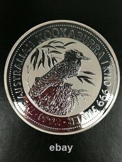 1992 1 Kilo Argent Australien Kookaburra. 999 Lingots De Pièces D’argent