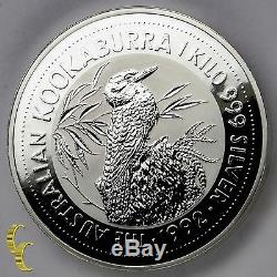 1992 1 Kilo D'argent En Australie Kookaburra. 999 Silver Coin Bullion