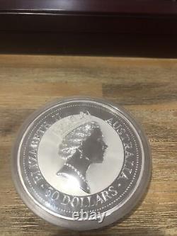 1992 Australian Silver Kookaburra 1 Kilo Coin Perth Mint. 999. Encapsulé