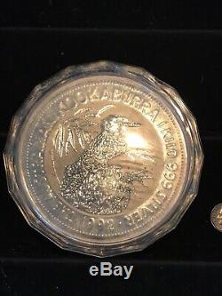 1992 Australie Argent 32,15 Oz 1 Kilo Kookaburra Coin Capsule