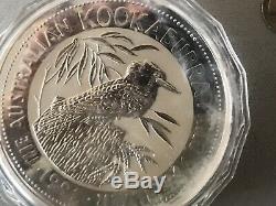 1992 Australie Argent 32,15 Oz 1 Kilo Kookaburra Coin Capsule