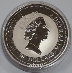 1995 Australie $30 Kookaburra Épreuve. 999 Argent Kilo (32.15 Oz) Pièce avec Boîte et COA