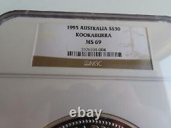 1995 Australie Kookaburra S$30 NGC MS69 argent kilo kg kilogramme