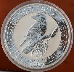 1995 P Australie 30 Dollars Km # 271 999 Fin Argent 1 Kilo Kookaburra Coin Bu