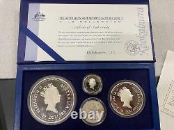 1996 $1 Australie Kookaburra en argent Épreuve Série de 4 pièces avec KILO