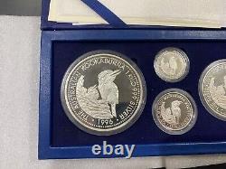 1996 $1 Australie Kookaburra en argent Épreuve Série de 4 pièces avec KILO