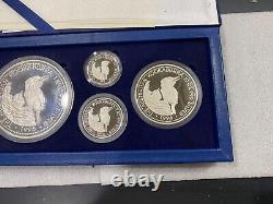 1996 $1 Australie Kookaburra en argent Épreuve Série de 4 pièces avec KILO