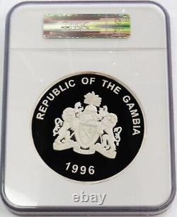 1996 Argent Gambia 100 Dalasis Lion Famille Kilo NGC PF 68 UC