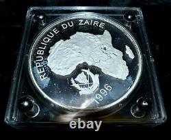 1996 Zaïre 1 Kilo Argent Faune D'afrique Gorilla 10000 Zaïres En Confiance