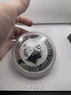 2000 Australian Bullion 1 Kilo Silver Dragon Yeux de Diamant Dorés Pièce Perth Mint