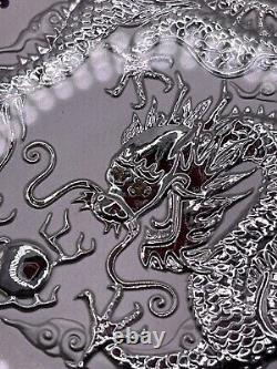 2000 Australian Bullion 1 Kilo Silver Dragon Yeux de Diamant Dorés Pièce Perth Mint