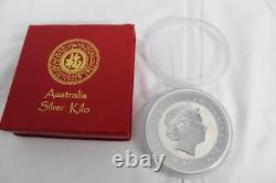 2000 Australie Année du Dragon 1 Kilo. 999 Argent Elizabeth W Case