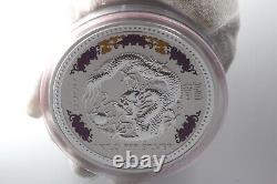 2000 Australie Série Lunaire Dragon en argent d'un kilo avec boîte et certificat d'authenticité Yeux en diamant