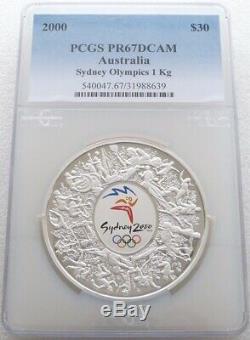 2000 Jeux Olympiques De Sydney En Australie $ 30 Silver Dollar Proof Kilo Coin Pcgs Pr67