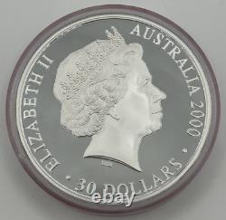 2000 P $30 1 Kilo. 999 Argent Australien Perth Colorisé Sydney Olympics OGP
