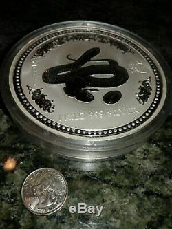 2001 Australie $ Série 30 Lunar I Année Du Serpent D'argent Kilo Bu Capsule