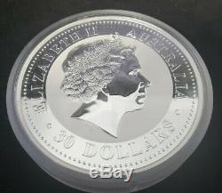 2001 Mint Lunar Series Perth I. 999 Kilo Argent Année Du Serpent Coin Bu