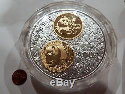2002 20e Anniversaire De La Pièce D'argent De Kilo De Série De Pièces D'or Panda Chinois