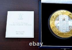 2002 Alderney Golden Jubilee £50 Cinquante Livre D'argent Preuve Kilo Coin Rare