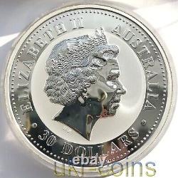 2004 Australie 30 $ Lunar I Année du Singe 1 Kilo Kg Pièce de monnaie en argent coloré BU