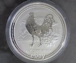 2005 1 Kilo Argent Australien 30 $ Lunar Rooster Series I. 999 Bu Fine Menthe Perth