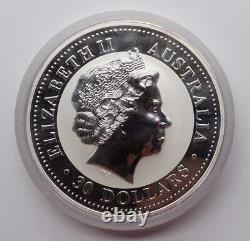 2005 Australie 30 $ Lunar I Année du Coq 1 Kilo Kg Pièce de monnaie en argent coloré BU