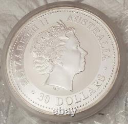 2005 Australie 30 dollars Lunaire Année du Coq 1 Kilo Kg Pièce de monnaie en argent coloré non circulée