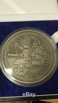 2005 Monnaie Royale Bataille De Trafalgar Fifty Pound Mélodieuses Kilo Coin Withbox Coa