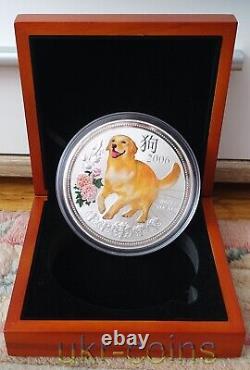 2006 Année lunaire de Niue, l'année du chien, pièce de 1/2 kilo en argent coloré, Monnaie d'Australie.
