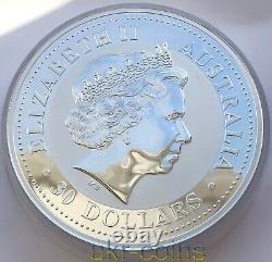 2006 Australie $30 Lunar I Année du Chien 1 Kilo Kg Pièce d'Argent Perth Mint BU